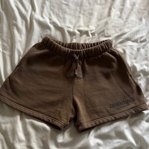 ESSENTIALS Brown Fleece Athletic Shorts with Drawstring Size Youth 8